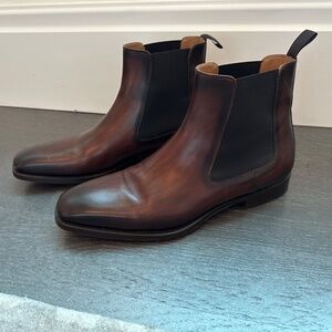 Brown Leather Boots by Magnanni for Saks Fifth Avenue